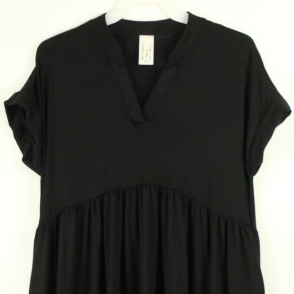 NWT GTOG Kids Brand Girls Size Large (12/14) Basic Black T-shirt Dress